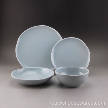 Stonware de porcelana Set de cena de esmalte irregular